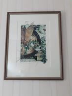 Aquarel van Hennie van Dijk lijstomtrek 43 x 53 cm, Ophalen, Zo goed als nieuw, Schilderij, Minder dan 50 cm
