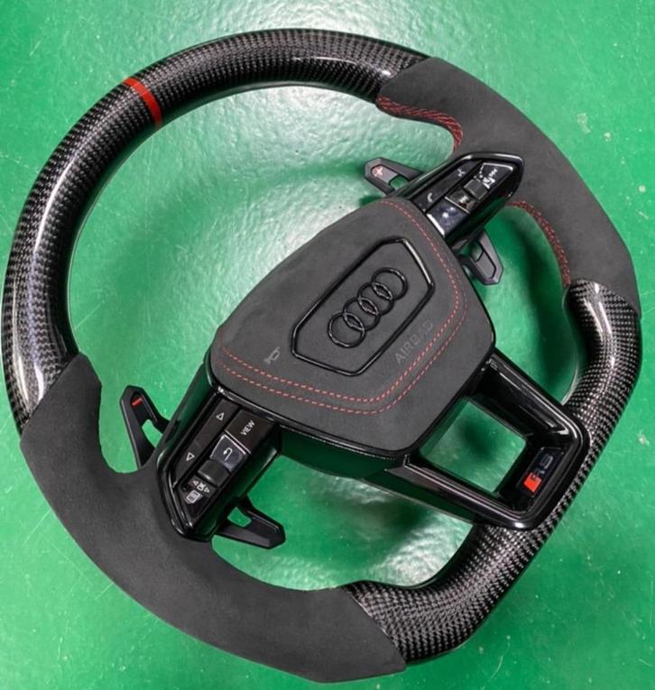 Audi alcantara carbon stuur afgevlakt compleet upgrade, Auto diversen, Tuning en Styling, Ophalen of Verzenden