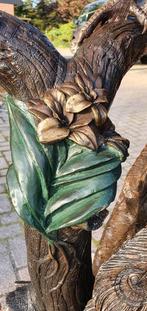 Bronzen beeld / PAUWEN op BOOMSTRONK / nieuw, Ophalen, Dierenbeeld, Nieuw, Peize