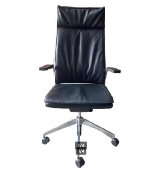 Dynamobel DIS zwart lederen bureaustoel, Huis en Inrichting, Bureaustoelen, Nieuw, Bureaustoel, Zwart, Ophalen of Verzenden