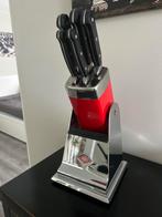 Rood messenblok van Wesco met 5 Wesco messen, Ophalen of Verzenden, Zo goed als nieuw