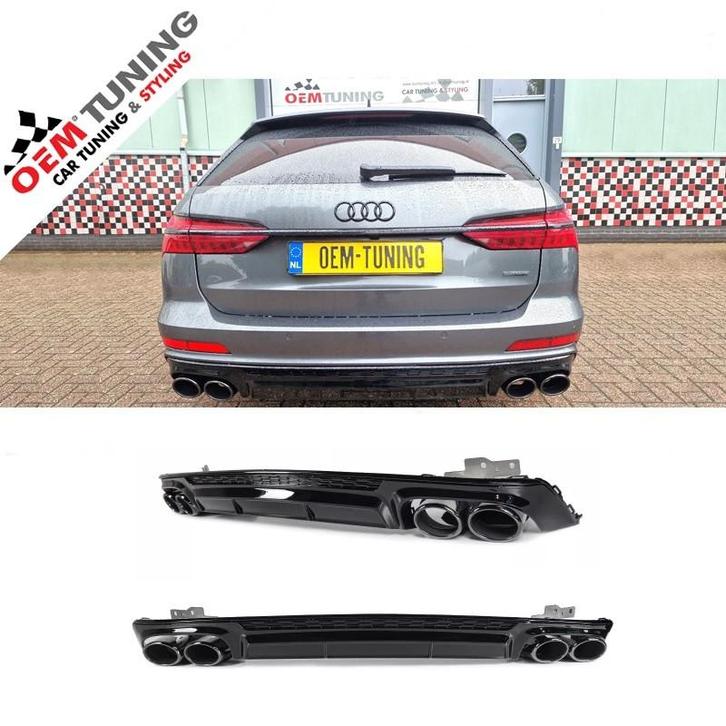 AUDI A6 S6 c8 Diffuser | Hoogglans zwart | 18-25 | v sline |, Auto diversen, Tuning en Styling, Ophalen of Verzenden