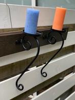 2 zwarte smeedijzeren wand kandelaars 40 cm. hoog, nieuw., Huis en Inrichting, Woonaccessoires | Kandelaars en Kaarsen, 25 tot 50 cm
