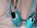 Mooie set turquoise  liefst 1 koop goed bod, Ophalen of Verzenden, Zo goed als nieuw, Glas, Minder dan 50 cm