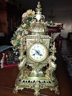 Bronzen Pendule - Prachtig Uitgewerkt - Werkend, Antiek en Kunst, Ophalen of Verzenden