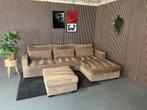 GRATIS LEVERING Ribstof Loungebank Bruin 300x190 REFURBISHED, Huis en Inrichting, 300 cm of meer, Ophalen of Verzenden, Zo goed als nieuw