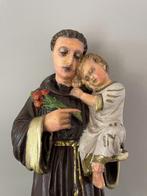 Oud Gipsen beeld van Sint  Antonius van Padua, Gebruikt, Ophalen of Verzenden, Christendom | Katholiek, Beeld(je)