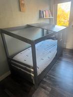Eenpersoonsbed kinderbed grijs antraciet opzetdak 90x200 cm, Ophalen, 85 tot 100 cm, Gebruikt, Lattenbodem