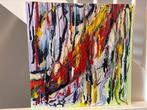 Abstract Schilderij 60x60cm - Verf op Doek Kunstwerk, Ophalen of Verzenden