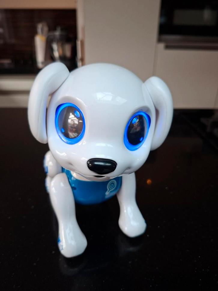 Interactieve Robot Hond - Blauw/Wit - Vanaf 5 Jaar, Kinderen en Baby's, Speelgoed | Overig, Zo goed als nieuw, Jongen of Meisje