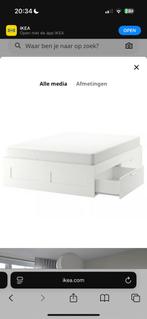 Ikea bed brimnes wit incl matras en latte bodem, Huis en Inrichting, Slaapkamer | Complete slaapkamers, Ophalen, Zo goed als nieuw