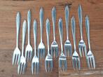 12 verzilverde gebaksvorkjes, Ophalen of Verzenden, Gebruikt, Zilver