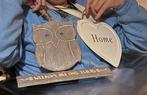 Houten decoratie set: Uil, hart & welkom thuis, Ophalen of Verzenden