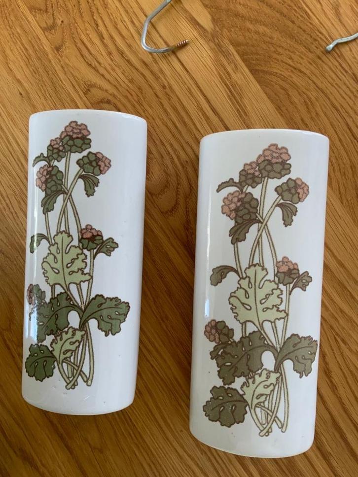 Vintage radiatorbakjes keramiek met art nouveau bloemenprint, Verzamelen, Retro, Huis en Inrichting, Ophalen of Verzenden