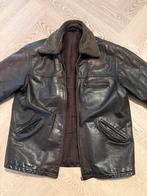 Vintage 80s lederen jas met mooie patina, Verzenden, Gedragen, Maat 56/58 (XL), Bruin