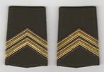 Set rangen epauletten Sergeant-Majoor (S), taps toelopend, Verzamelen, Ophalen of Verzenden, Landmacht, Nederland, Embleem of Badge