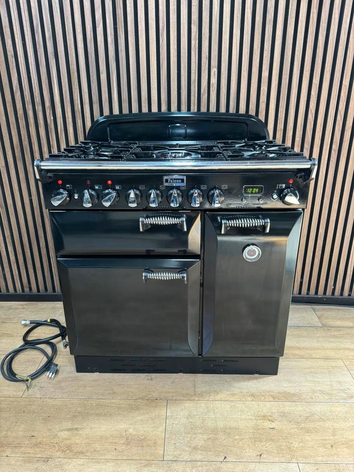 Luxe hoogglans zwarte Falcon Elan Fornuis (Gratis bezorgen), Witgoed en Apparatuur, Fornuizen, Zo goed als nieuw, Vrijstaand, Gas