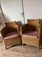 2 rotan stoelen, Huis en Inrichting, Stoelen, Ophalen, Gebruikt, Twee, Bruin