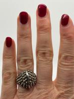 B37 Prachtige zilveren ring brutalist maat 19, Ophalen of Verzenden, Zilver, Ring