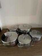 Fissler Pannenset RVS - Gasfornuis, Huis en Inrichting, Keuken | Potten en Pannen, Ophalen, Gebruikt, Rvs, Pannenset