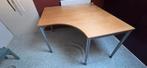 Hoekbureau hout met metalen poten + bureaustoel, Huis en Inrichting, Ophalen of Verzenden