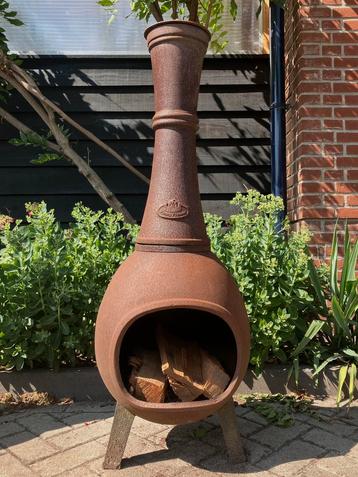 Strak design Esschert gietijzeren tuinhaard 120 hoog beschikbaar voor biedingen