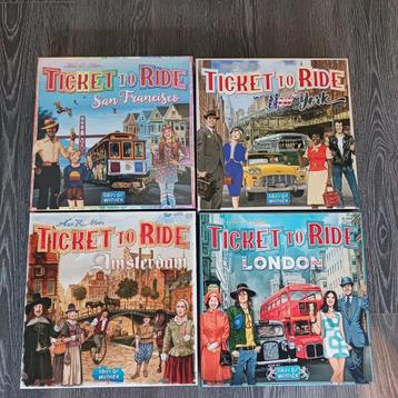 1*) Spellenset Ticket to Ride. Ams, NY, London & San Franc beschikbaar voor biedingen