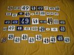 oud emaille huisnummer 49 ook 50 51 52 53 54 55 56 57 58 59, Antiek en Kunst, Antiek | Emaille, Ophalen of Verzenden