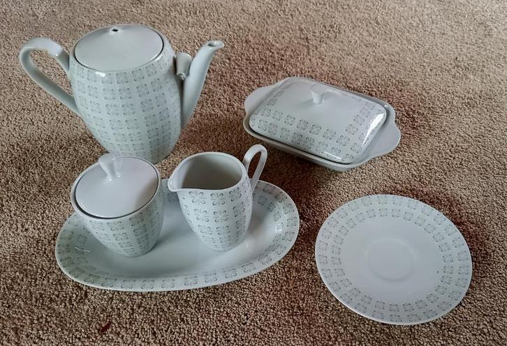 Oud Winterling Bavaria Servies, keurige staat, wit met grijs, Antiek en Kunst, Antiek | Servies compleet, Ophalen of Verzenden