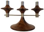 Fantastische vintage rosewood design kaarsen kandelaar, Gebruikt, Ophalen of Verzenden, Hout, Kandelaar