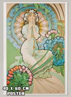 40x60cm Unieke Alphonse Mucha World Art Nouveau Affiche, Antiek en Kunst, Kunst | Overige Kunst, Verzenden