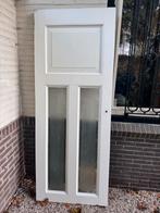 GRATIS Houten binnendeur met glas, 81,5 x 207,5 cm, Ophalen, Gebruikt, 80 tot 100 cm, Binnendeur