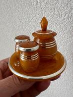 Antiek Bakeliet zout/peper set, Verzenden