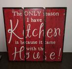 Houten spreuken wandbord vintage, Ophalen of Verzenden, Zo goed als nieuw