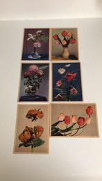 6 oude kaarten Afbeelding bloemen., Ongelopen, Verzenden