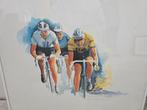 Schilderij wielrennen huub lepelaar, Ophalen of Verzenden
