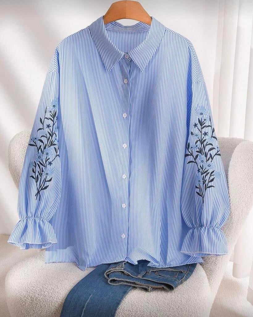 Blouse Karlijn (44-52), Verzenden, Nieuw, Blauw, Blouse of Tuniek