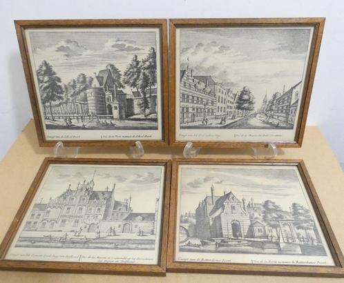 4x oude prent - zeefdruk ?? - litho ?? Rotterdam [1003], Antiek en Kunst, Kunst | Litho's en Zeefdrukken, Ophalen