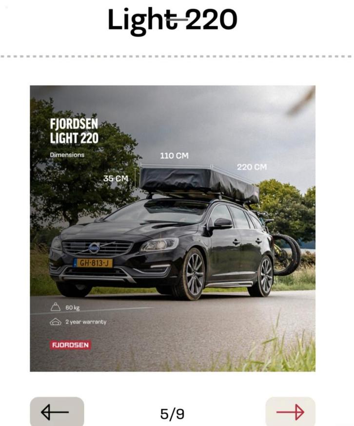 Fjordsen 220 Daktent - 4 persoons, Caravans en Kamperen, Tenten, Ophalen of Verzenden