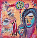 Memories in Time - Mixed Media Schilderij, Ophalen of Verzenden