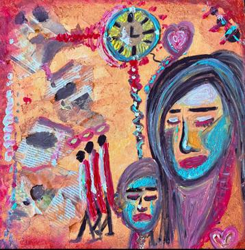 Memories in Time - Mixed Media Schilderij beschikbaar voor biedingen