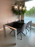 Glazen design eettafel 180-240 x 90 cm, Huis en Inrichting, Tafels | Eettafels, Ophalen, 200 cm of meer, 50 tot 100 cm, Vijf personen of meer
