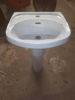 Wastafel keramiek op pilaar, Doe-het-zelf en Verbouw, Sanitair, Ophalen, Gebruikt, Wastafel