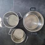 10-delige pannenset, Huis en Inrichting, Ophalen of Verzenden, Zo goed als nieuw, Rvs, Pannenset