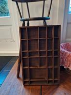 Vintage houten letterbak,  grote vakken, 70's, Huis en Inrichting, Woonaccessoires | Wanddecoraties, Ophalen of Verzenden