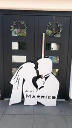 Trouwbord just married, Ophalen of Verzenden, Zo goed als nieuw, Accessoires