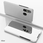 Galaxy A20e Clear View Stand Cover + Screenprotector _Zilver, Verzenden, Nieuw, Overige modellen, Hoesje of Tasje