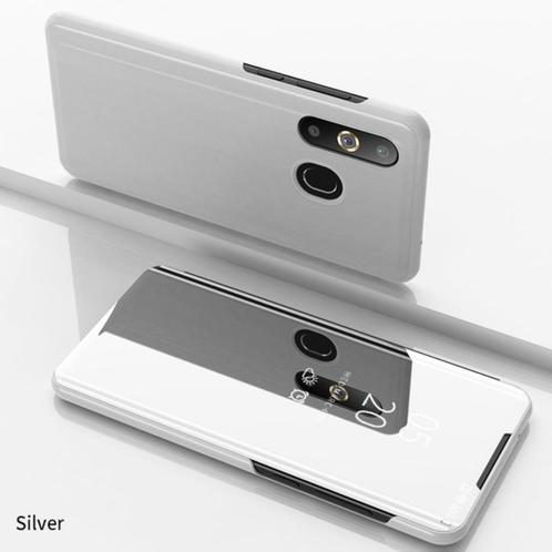 Galaxy A20e Clear View Stand Cover + Screenprotector _Zilver, Telecommunicatie, Mobiele telefoons | Hoesjes en Frontjes | Samsung