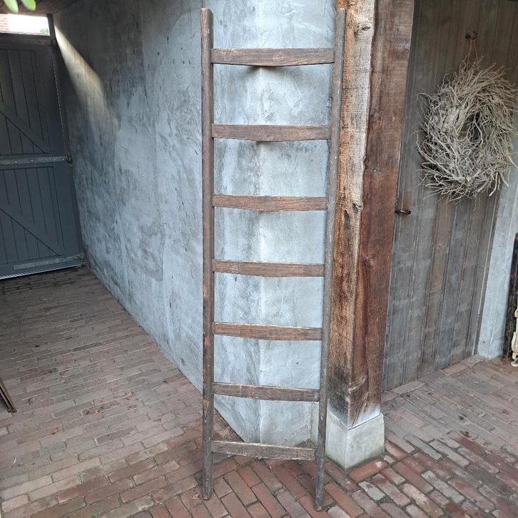 Brocante oude houten ladder fruitladder 187x49cm *Etage3*, Huis en Inrichting, Woonaccessoires | Overige, Gebruikt, Ophalen