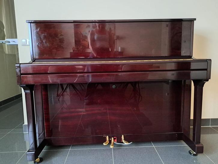 Piano, Muziek en Instrumenten, Piano's, Gebruikt, Piano, Bruin, Hoogglans, Ophalen